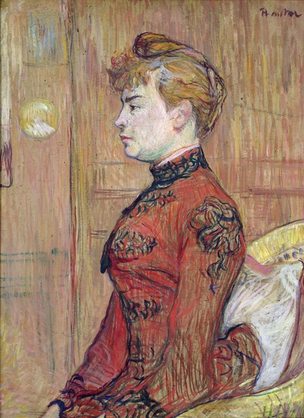 Henri de Toulouse-Lautrec, Portrait Study of a Woman in Profile, 1890 (pastel and gouache on cardboard)
