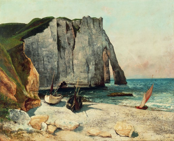 Gustave Courbet, The Cliffs of Etretat, the Port of Avale, 1869 (oil on canvas)