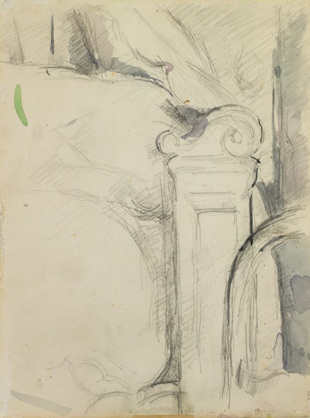 Paul Cézanne, The Bedstead (pencil & w/c on paper)