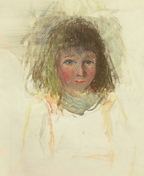 Camille Pissarro, The Artist's Son Georges, detail, c.1880 (w/c & graphite on heavy wove paper)
