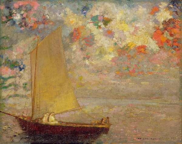 Odilon Redon, Sailboat, 1905 (oil on canvas)