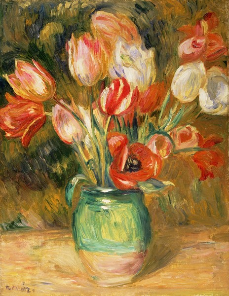 Pierre-Auguste Renoir, Tulips in a Vase