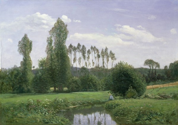 Claude Monet, View at Rouelles, 1858
