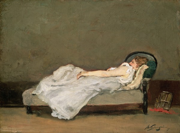 Paul Gauguin, Fair Haired Woman on a Sofa, 1884