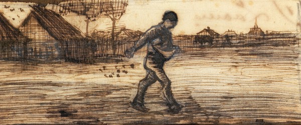 Vincent van Gogh, The Sower, from a series of four drawings representing the four seasons (pencil, pen & brown ink on paper) (see also 61643-4-6)