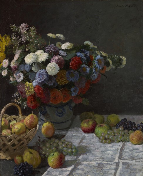 Claude Monet, Still Life with Flowers and Fruit, 1869 (oil on canvas)
