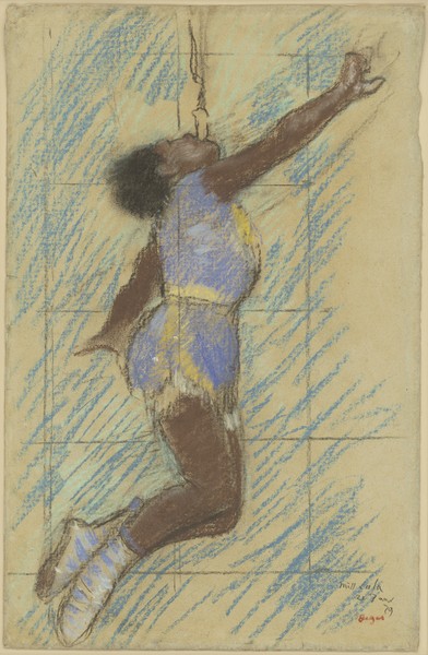 Edgar Degas, Miss Lala at the Fernando Circus, 1879 (pastel on faded blue paper)