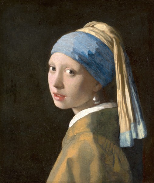 Jan Vermeer, Girl with a Pearl Earring, c.1665-6 (oil on canvas) (Malerei, Portrait, Mädchen mit den Perlohrringen, Barock, goldenes Zeitalter, klassische Malerei, Wohnzimmer, Schlafzimmer, Wunschgröße,  bunt)