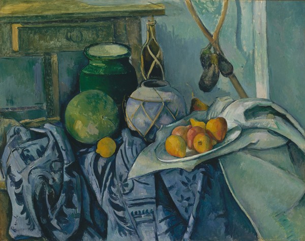 Paul Cézanne, Still Life with Ginger Jar and Aubergine, 1890 (oil on canvas)