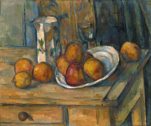 Paul Cézanne, Still Life with Milk Jug and Fruit, c.1900 (oil on canvas)