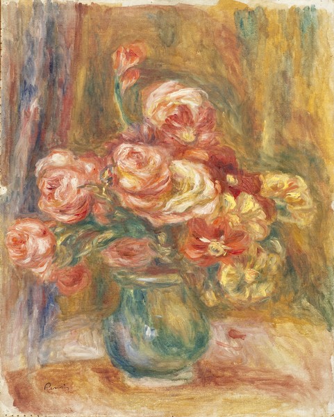 Pierre-Auguste Renoir, Vase of Roses, 1890-1900 (oil on canvas)