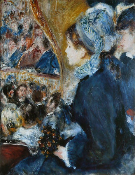Pierre-Auguste Renoir, At the Theatre (La Premiere Sortie), 1876-7 (oil on canvas)