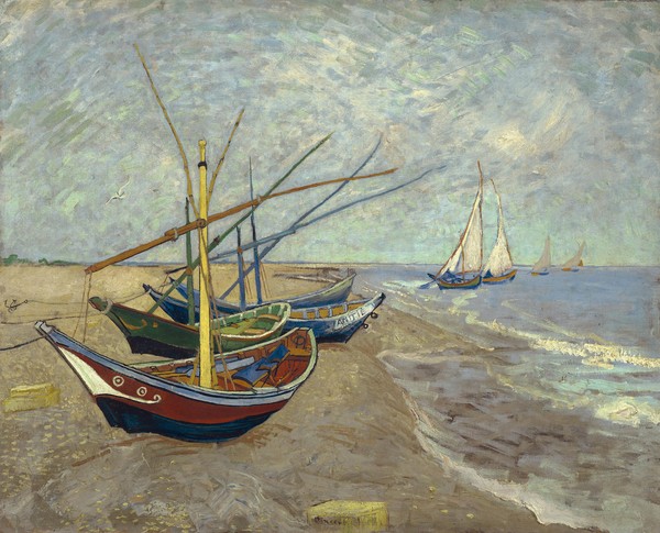 Vincent van Gogh, Fishing Boats on the Beach at Saintes-Maries-de-la-Mer, 1888 (oil on canvas)