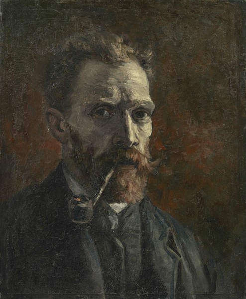 Vincent van Gogh, Self-portrait with pipe, 1886 (oil on canvas)