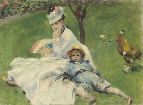 Pierre-Auguste Renoir, Madame Monet and Her Son, 1874 (oil on canvas)