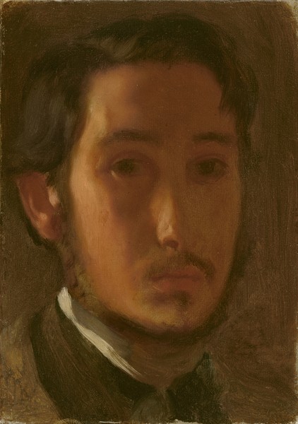 Edgar Degas, Self-Portrait with White Collar, c.1857 (oil on paper on canvas)