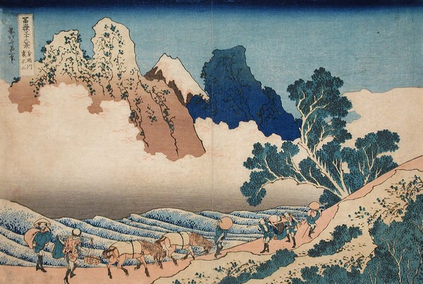 Katsushika Hokusai, The back of the Fuji from the Minobu river, c.1830 (woodblock print)