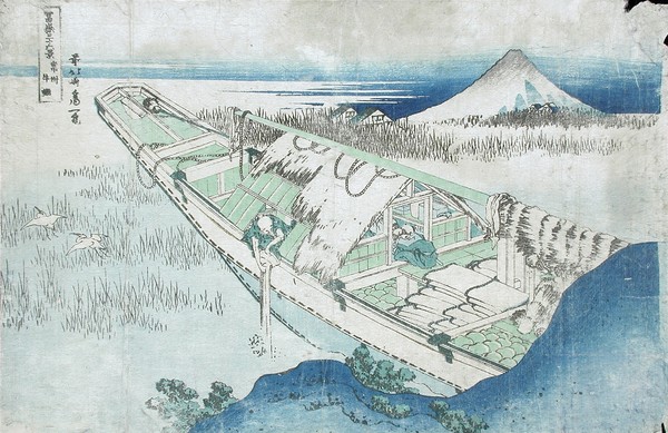 Katsushika Hokusai, Joshu, Ushibori, Hetachi Provinces from the Series Thirty Six Views of Fuji, 19th century (colour woodblock print)