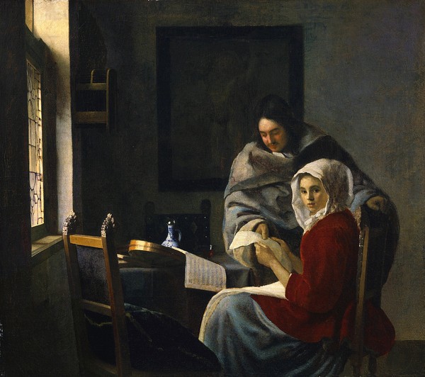 Jan Vermeer, Girl interrupted at her music, c.1658-69 (oil on canvas)