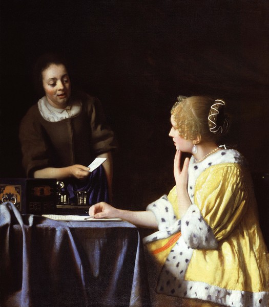 Jan Vermeer, Mistress and Maid, 1666-67 (oil on canvas)