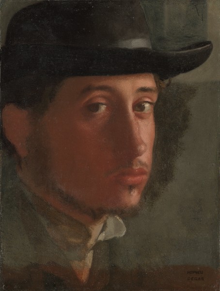 Edgar Degas, Self-portrait, 1857-8 (oil on paper, laid down on canvas)