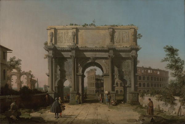 Canaletto, View of the Arch of Constantine with the Colosseum, 1742-5 (oil on canvas)