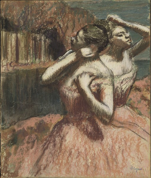 Edgar Degas, Two Dancers (pastel on paper mounted on cardboard)
