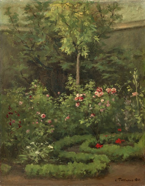 Camille Pissarro, A Rose Garden, 1862 (oil on canvas)