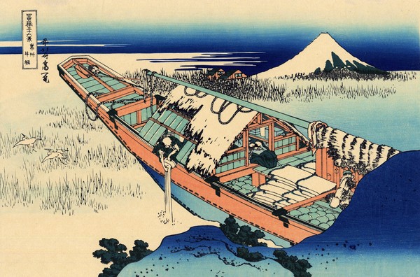 Katsushika Hokusai, Ushibori in the Hitachi province, c.1830 (woodblock print)