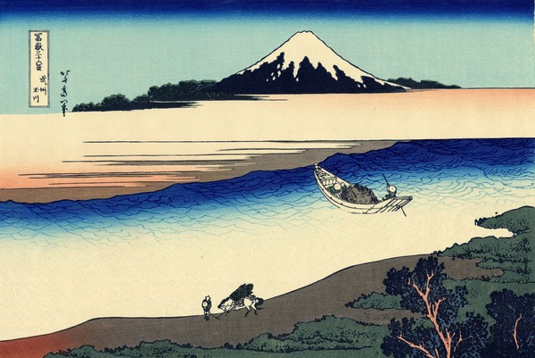 Katsushika Hokusai, Tama river in the Musashi province, c.1830 (woodblock print)