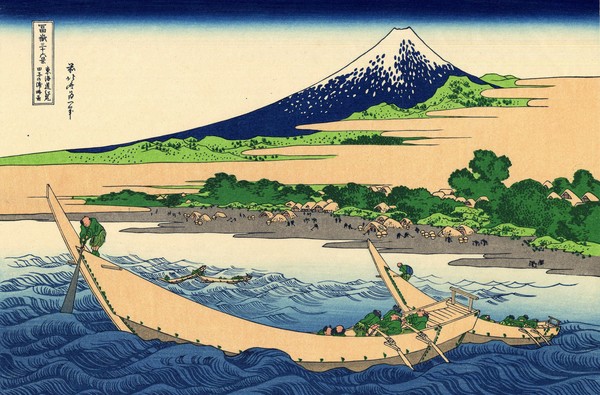 Katsushika Hokusai, Shore of Tago Bay, Ejiri at Tokaido, c.1830 (woodblock print)