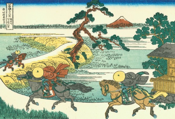 Katsushika Hokusai, Village of Sekiya at Sumida river, c.1830 (woodblock print)