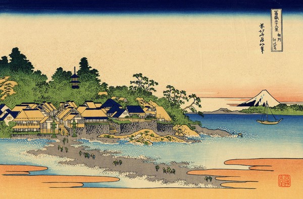 Katsushika Hokusai, Enoshima in the Sagami province, c.1830 (woodblock print)