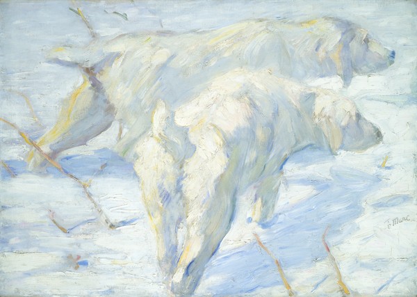 Franz Marc, Siberian Dogs in the Snow, 1909-10 (oil on canvas)