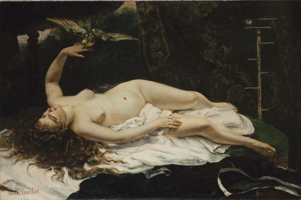 Gustave Courbet, Woman with a parrot, 1866 (oil on canvas)