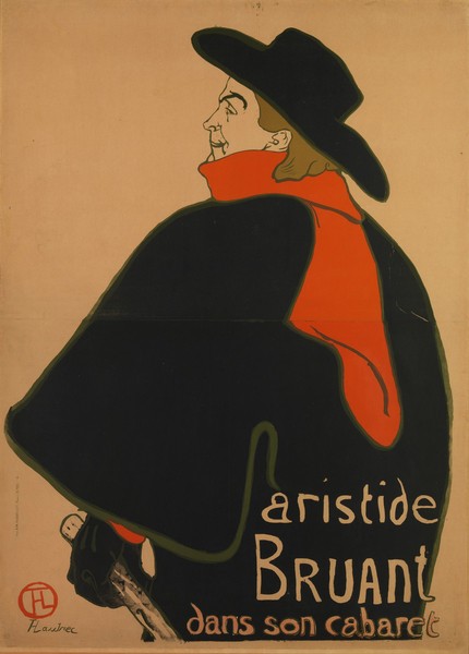 Henri de Toulouse-Lautrec, Aristide Bruant, at His Cabaret, 1893 (lithograph)