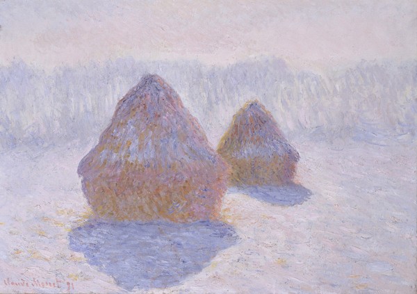 Claude Monet, Haystacks (Effect of Snow and Sun), 1891 (oil on canvas)