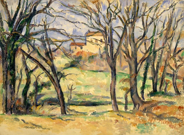 Paul Cézanne, Trees and Houses Near the Jas de Bouffan, 1885-86 (oil on canvas)