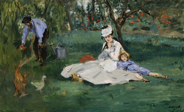 Edouard Manet, The Monet Family in Their Garden at Argenteuil, 1874 (oil on canvas)