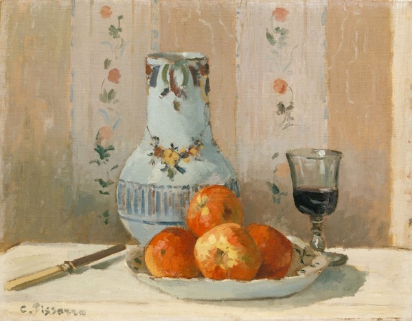 Camille Pissarro, Still Life with Apples and Pitcher, 1872 (oil on canvas)