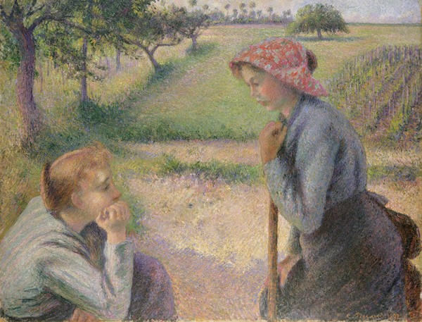 Camille Pissarro, Two Young Peasant Women, 1891-92 (oil on canvas)