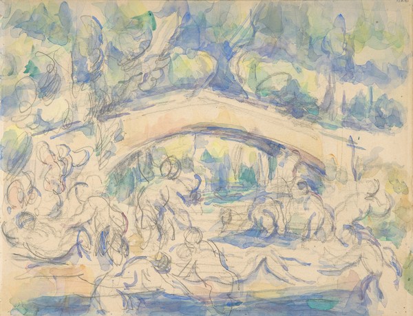 Paul Cézanne, Bathers by a Bridge, 1900-06 (w/c over graphite)