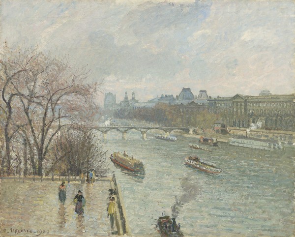Camille Pissarro, The Louvre, Afternoon, Rainy Weather, 1900 (oil on canvas)