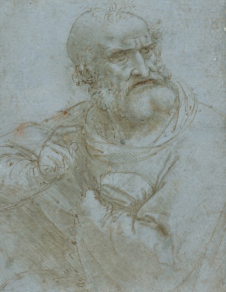 Leonardo da Vinci, Figure of an Apostle, c.1495 (pen & ink and metalpoint on paper)