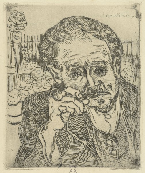 Vincent van Gogh, Portrait of Dr Gachet, 1890 (etching)