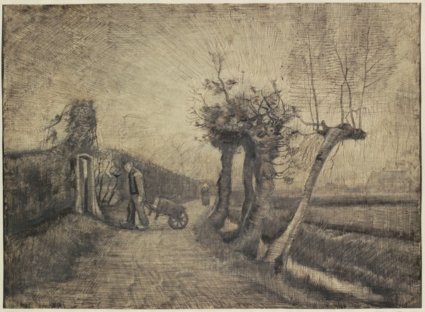 Vincent van Gogh, Road behind the Parsonage Garden in Nuenen, 1884 (ink on paper)