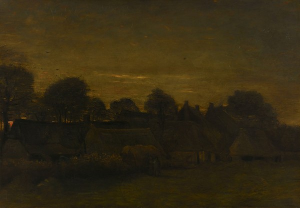 Vincent van Gogh, Farming Village at Twilight, 1884 (oil on canvas)