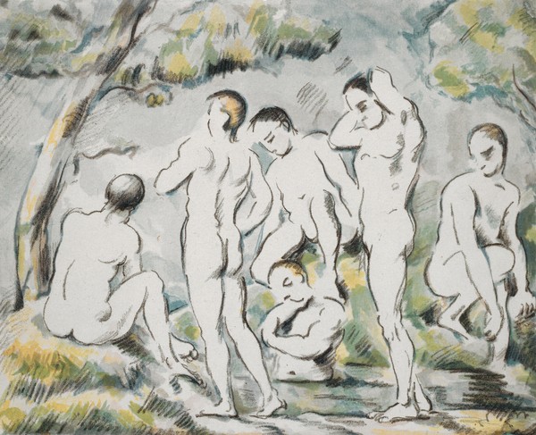 Paul Cézanne, Les Baigneurs, Petite planche, 1896-97 (lithograph)