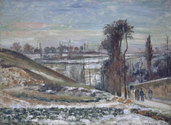 Camille Pissarro, Snowy Landscape near l'Hermitage, 1875 (oil on canvas)