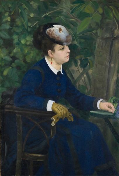 Pierre-Auguste Renoir, Woman in a Garden (Woman with a Seagull Hat), 1868 (oil on canvas)